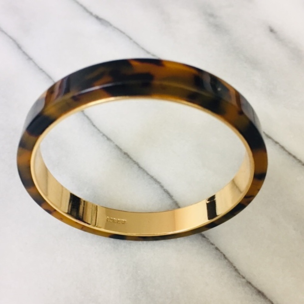 J.Crew Thick Resin Bangle in TORTOISE & GOLD